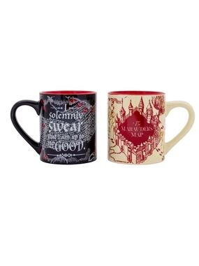 Harry Potter Marauders Map Mug Set Silver Buffalo Mischief Managed 14oz New